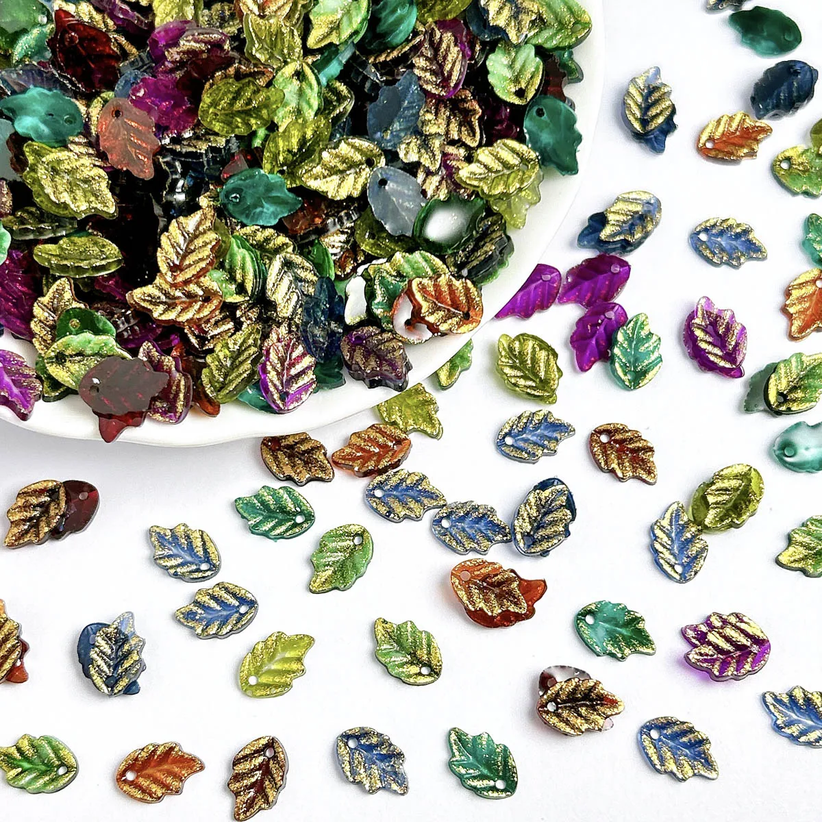 60PCS Creative Fine Shining Perforated Leaf Resin Nail Art Decorations Solid Color Simulated Leaf Nail Charms DIY Necklace Nails
60PCS Creative Fine Shining Perforated Leaf Resin Nail Art Decorations Solid Color Simulated Leaf Nail Charms DIY Necklace Nails