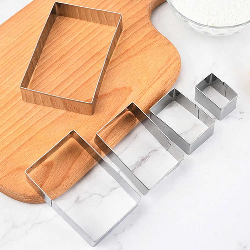 5 Pcs Rectangle Cookie Set Stainless Steel Bakeware Molds for Biscuits Cake Fondant Multifunctional Baking Tools
5 Pcs Rectangle Cookie Set Stainless Steel Bakeware Molds for Biscuits Cake Fondant Multifunctional Baking Tools