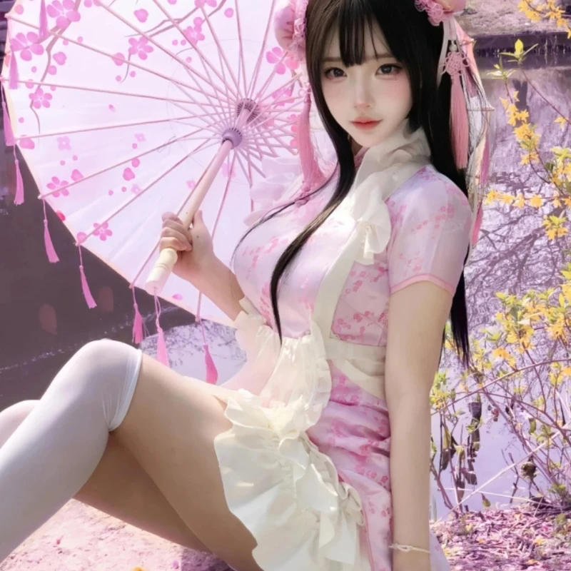 New Chinese Sle ort Sve Qipao Dr Apron Two-Piece Suit Set Slim Fit ort Skirt Women's Faion Spring Summer 2025 fg2ss
New Chinese Sle ort Sve Qipao Dr Apron Two-Piece Suit Set Slim Fit ort Skirt Women's Faion Spring Summer 2025 fg2ss