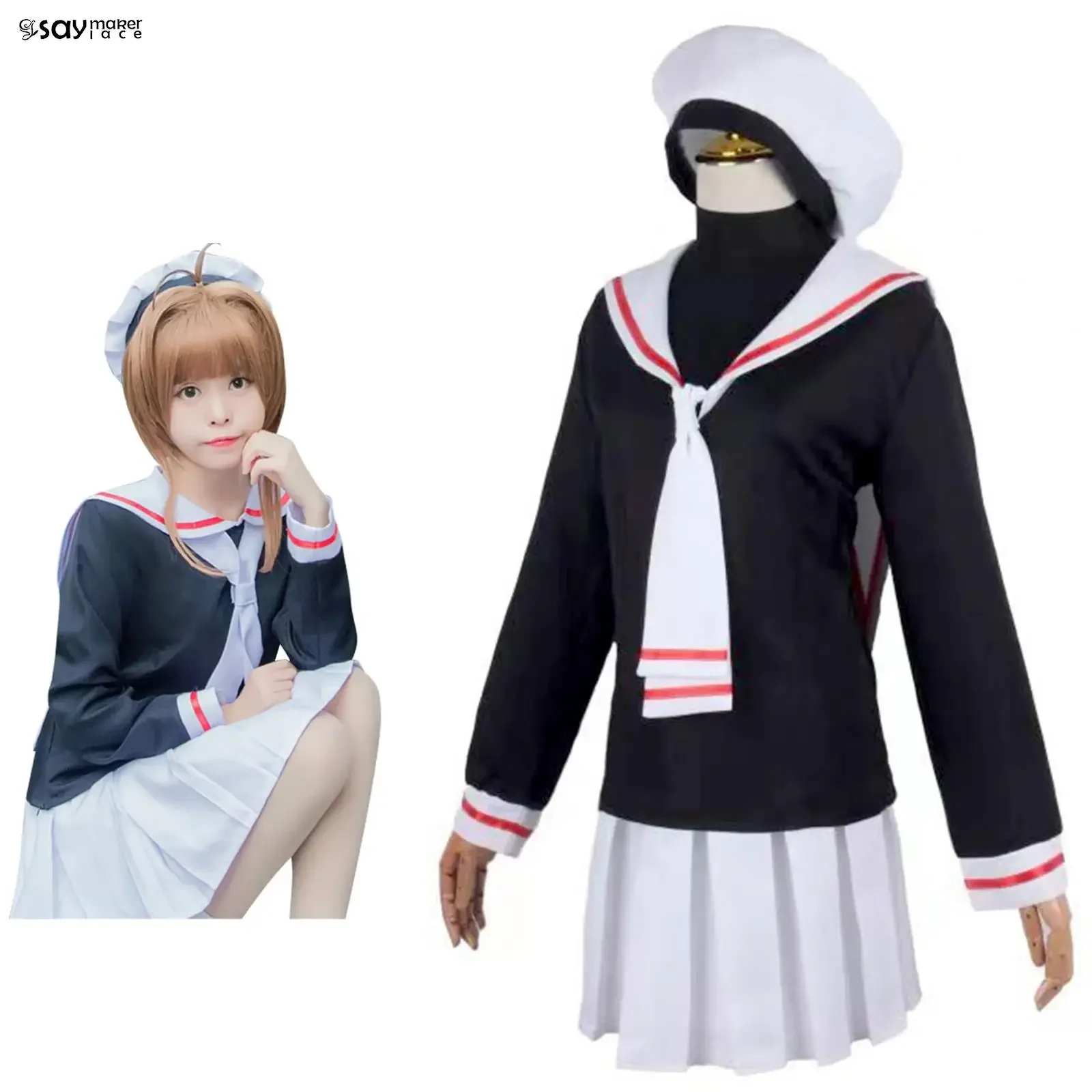 1set Women Perform Costumes Iminfit Sakura School Uniform Japanese Anime Costumes Halloween Card Captor Sakura Cosplay Costumes
1set Women Perform Costumes Iminfit Sakura School Uniform Japanese Anime Costumes Halloween Card Captor Sakura Cosplay Costumes