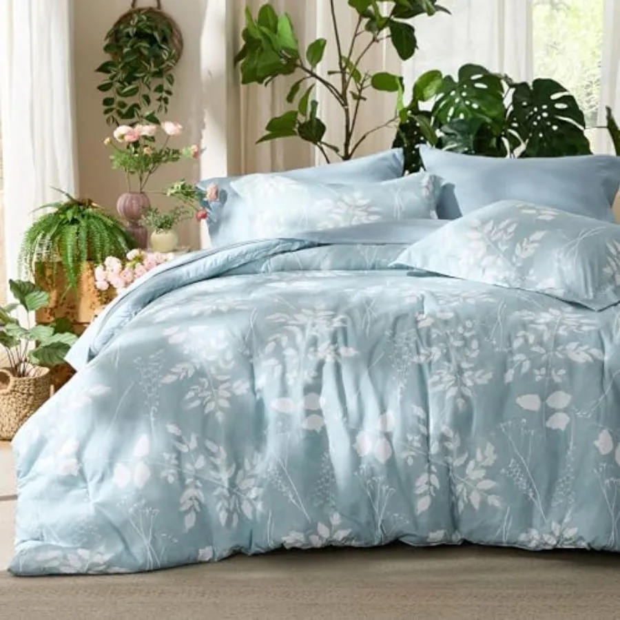 Sky Blue Comforter Set - 7 Pieces Floral Bedding Sets, Bed in a Bag with Reversible Botanical Flowers Comforter, Sheets, Pillow
Sky Blue Comforter Set - 7 Pieces Floral Bedding Sets, Bed in a Bag with Reversible Botanical Flowers Comforter, Sheets, Pillow