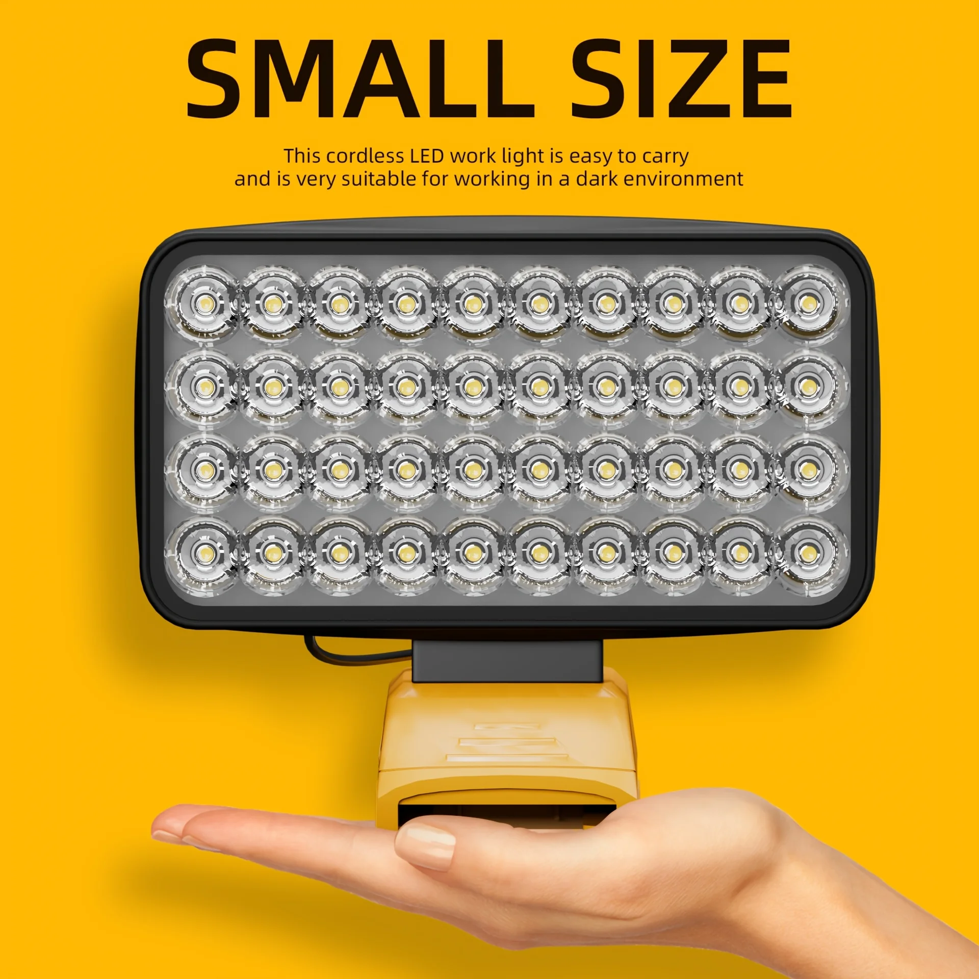 Adjustable Cordless Work Light, Suitable for Dewalt 18V Battery, 40 Beads High Brightness Lighting Fixture. Suitable for Garage, Workspace, And Home Lighting (Battery Not Included)
Adjustable Cordless Work Light, Suitable for Dewalt 18V Battery, 40 Beads High Brightness Lighting Fixture. Suitable for Garage, Workspace, And Home Lighting (Battery Not Included)