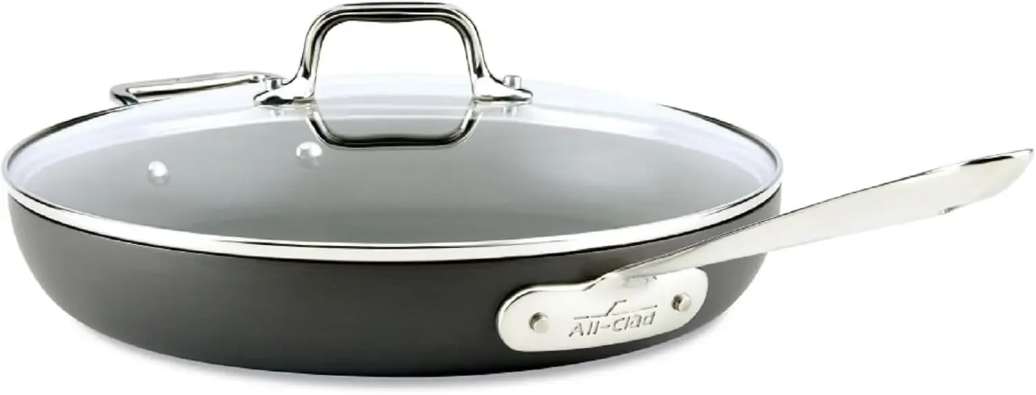 HA1 Hard Anodized Nonstick Fry Pan 12 Inch Induction Oven Broiler Safe 500F, Lid Safe 350F Pots and Pans, Cookware Black
HA1 Hard Anodized Nonstick Fry Pan 12 Inch Induction Oven Broiler Safe 500F, Lid Safe 350F Pots and Pans, Cookware Black