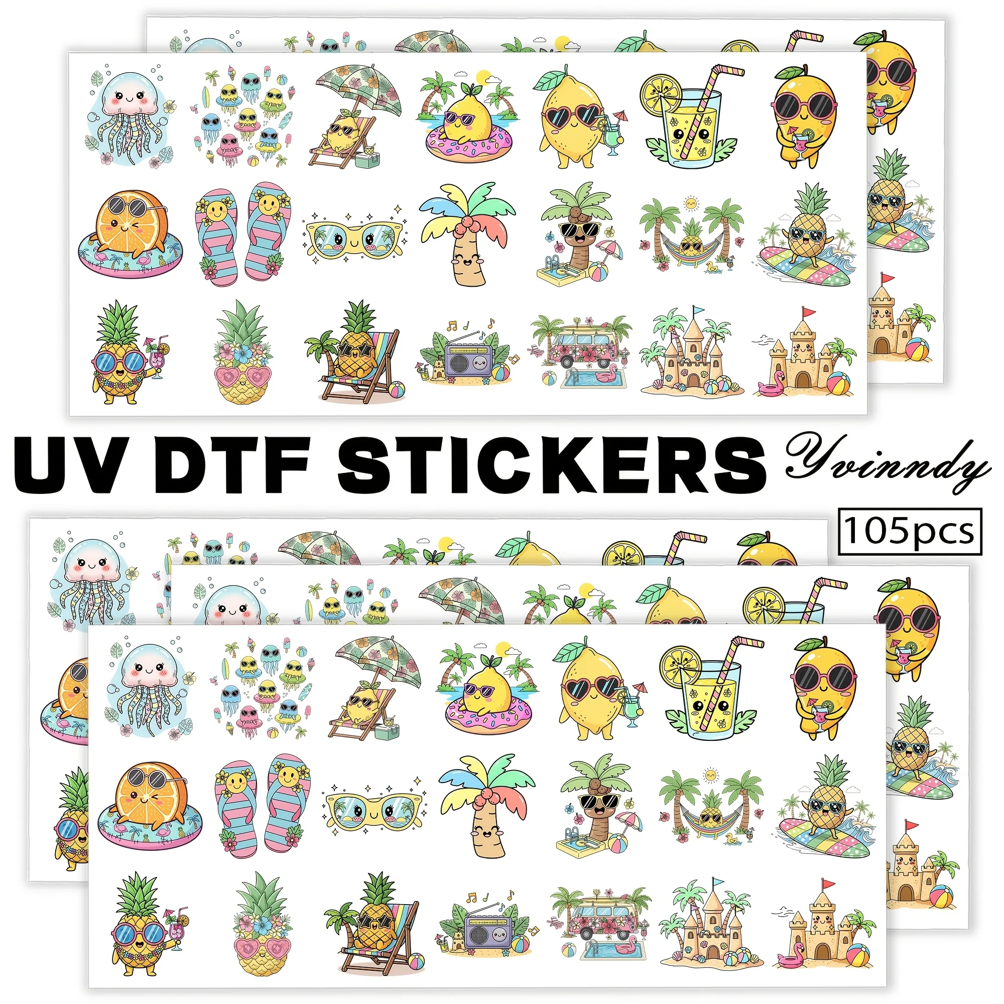 105Pcs/Set Summer beach vibes Keychain Transfer Paper UV DTF Transfer Paper Durable High-viscosity Transfer Paper
105Pcs/Set Summer beach vibes Keychain Transfer Paper UV DTF Transfer Paper Durable High-viscosity Transfer Paper