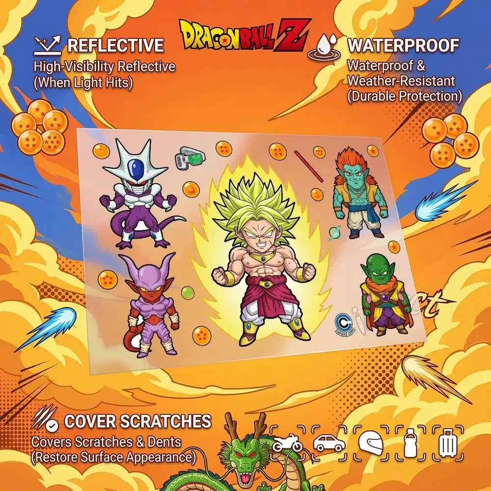 DRAGON BALL Goku Safety Reflective Waterproof Auto Decal Scratch Cover Stickers Universal For Bike Helmet Mug Refrigerator
DRAGON BALL Goku Safety Reflective Waterproof Auto Decal Scratch Cover Stickers Universal For Bike Helmet Mug Refrigerator
