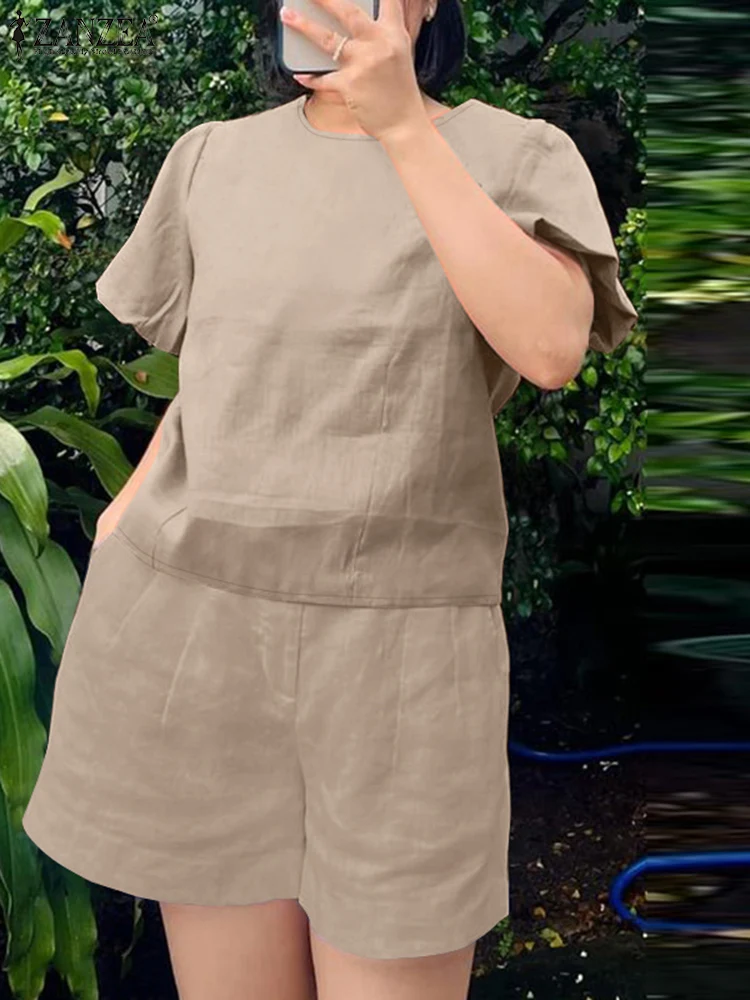 Модный летний костюм, блузка с коротким рукавом, короткие комплекты ZANZEA, женские подходящие комплекты из 2 предметов, элегантные однотонные деловые костюмы, спортивные костюмы 2024
Модный летний костюм, блузка с коротким рукавом, короткие комплекты ZANZEA, женские подходящие комплекты из 2 предметов, элегантные однотонные деловые костюмы, спортивные костюмы 2024