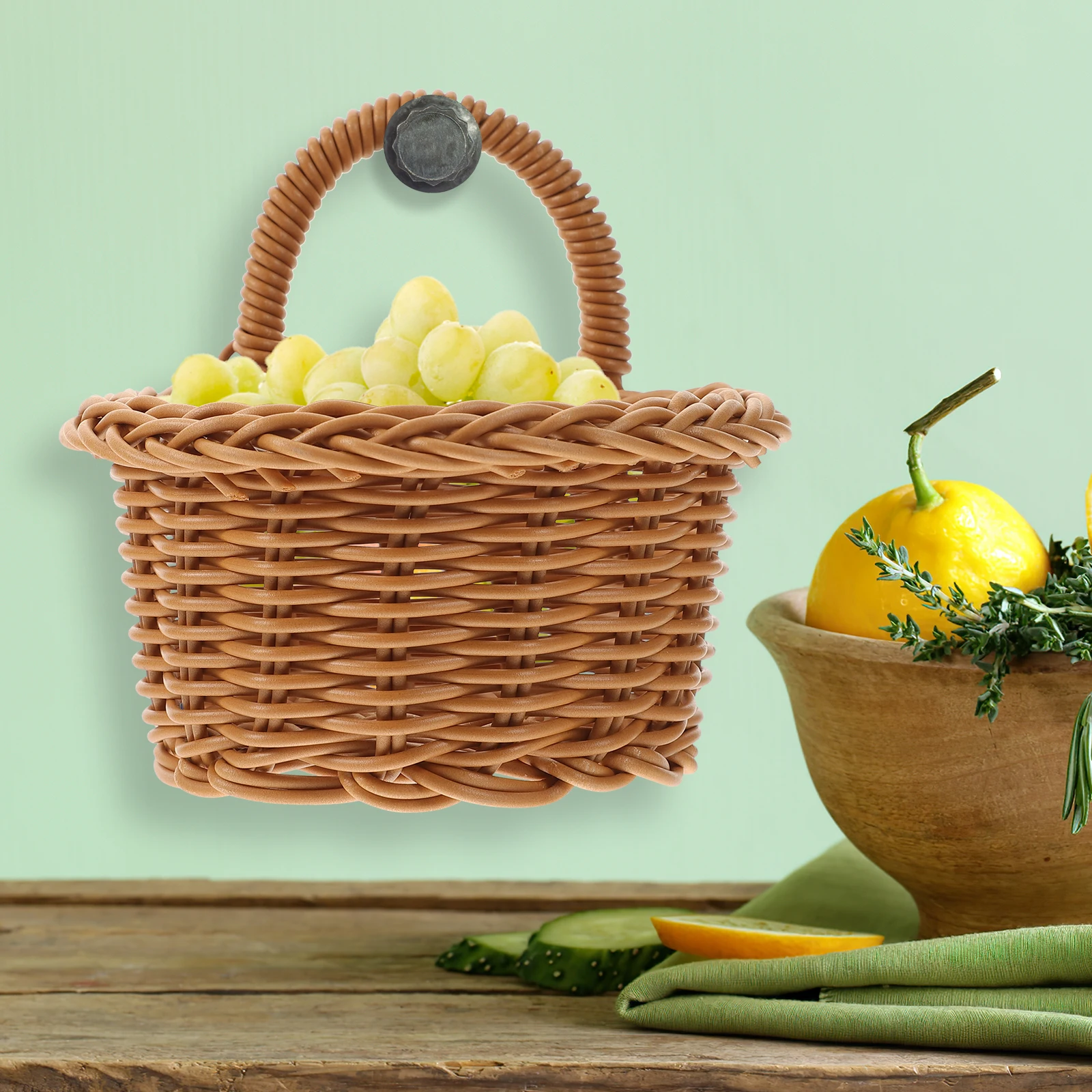 Imitation Vine Storage Basket Large Cute Woven Baskets Onion Garlic Wall Hanging Kitchen Fruits Vegetables Cans Seasoning Breads
Imitation Vine Storage Basket Large Cute Woven Baskets Onion Garlic Wall Hanging Kitchen Fruits Vegetables Cans Seasoning Breads