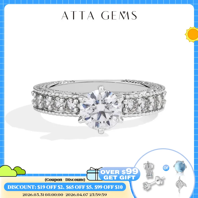 ATTAGEMS Classic Full Moissanite Ring D VVS1 Round Cut 1.2ct S925 Sterling Silver Six-claw Wedding Rings For Women Fine Jewelry
ATTAGEMS Classic Full Moissanite Ring D VVS1 Round Cut 1.2ct S925 Sterling Silver Six-claw Wedding Rings For Women Fine Jewelry