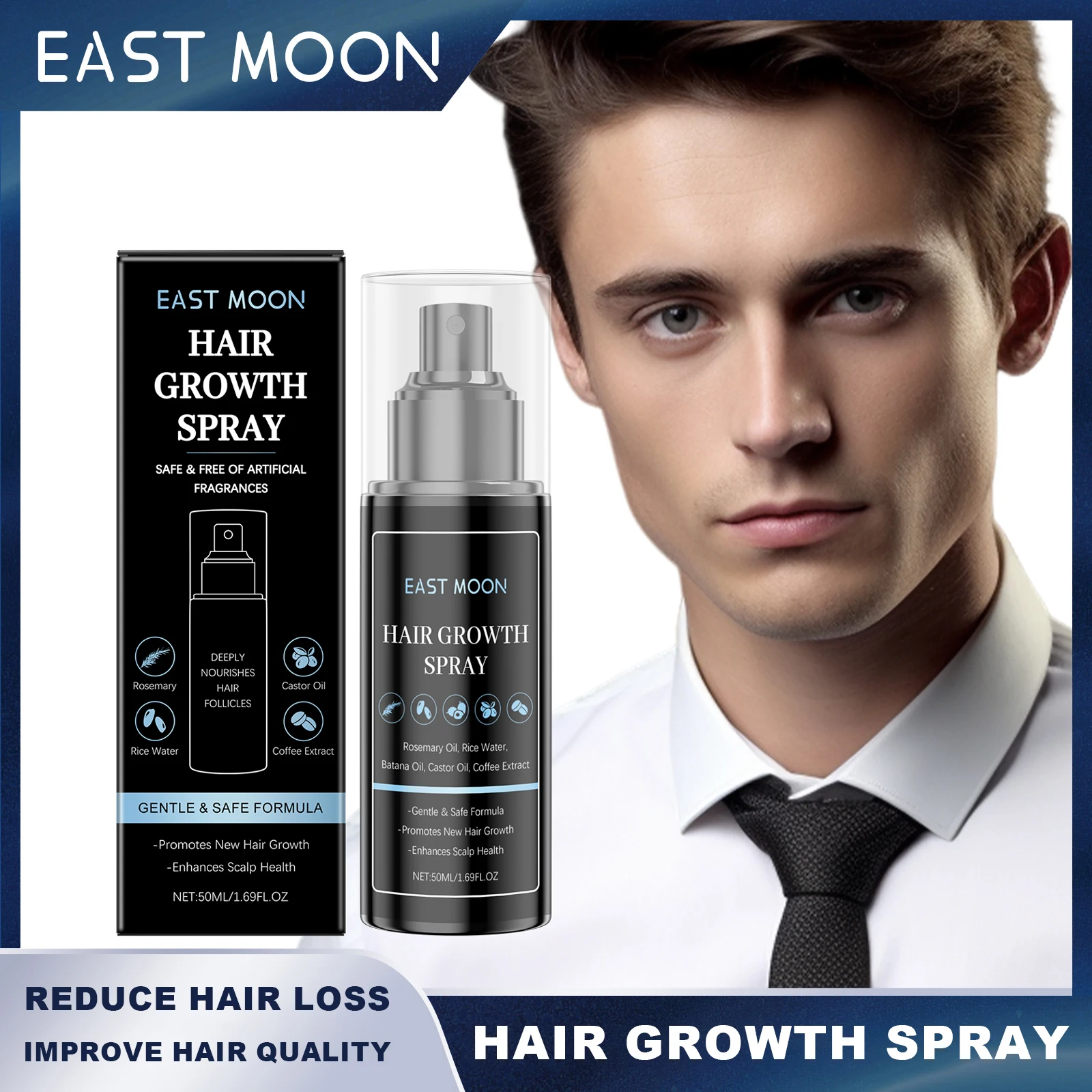 Спрей для роста волос East Moon Питает фолликул кожи головы Уменьшает выпадение волос Улучшает качество волос Увлажнение Увлажняет Натуральный уход за волосами 
Спрей для роста волос East Moon Питает фолликул кожи головы Уменьшает выпадение волос Улучшает качество волос Увлажнение Увлажняет Натуральный уход за волосами