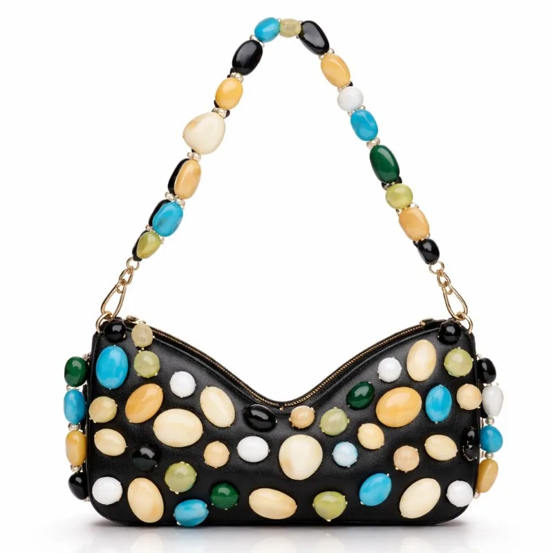 Красочная женская сумка-клатч с камнями, новинка 2026 года, с бисерной цепочкой, на одно плечо, для вечеринок, Bolsa Feminina
Красочная женская сумка-клатч с камнями, новинка 2026 года, с бисерной цепочкой, на одно плечо, для вечеринок, Bolsa Feminina