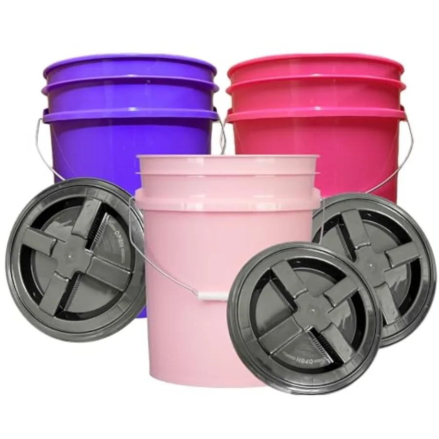 5 Gallon Food Grade BPA Free Made in USA Plastic Bucket 3 Colors Pack of 3 (5G-Pink-Magenta-Purple HN Black lids)
5 Gallon Food Grade BPA Free Made in USA Plastic Bucket 3 Colors Pack of 3 (5G-Pink-Magenta-Purple HN Black lids)