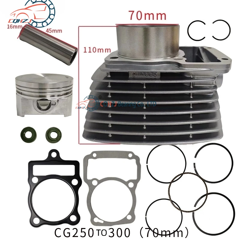 70mm Big Bore Motorcycle Cylinder Kit Cylinder Piston 16mm Pin Set For HONDA CG250 TO 300 CG300 167FMM Cylinder CG250
70mm Big Bore Motorcycle Cylinder Kit Cylinder Piston 16mm Pin Set For HONDA CG250 TO 300 CG300 167FMM Cylinder CG250