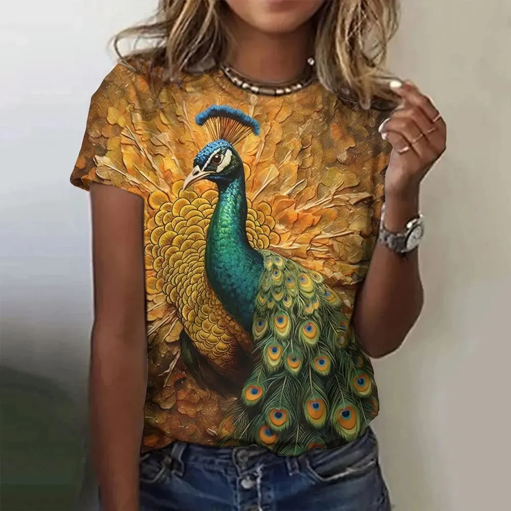 New Peacock T-Shirts Animal 3D Print Women Fashion O-Neck Short Sleeve T Shirt Y2k Harajuku Oversized Tees Tops Female Clothing
New Peacock T-Shirts Animal 3D Print Women Fashion O-Neck Short Sleeve T Shirt Y2k Harajuku Oversized Tees Tops Female Clothing