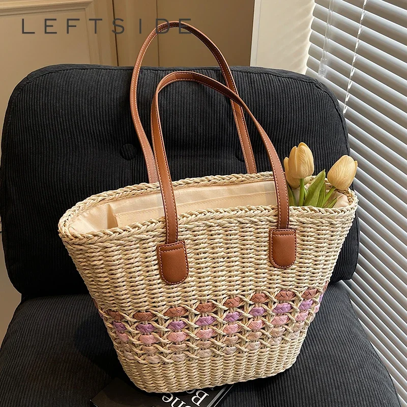 LEFTSIDE Big Weave Tote Bags for Women 2025 Summer Korean Fashion Shoulder Bags Lady Handbags Females Beach Straw Hand Bag
LEFTSIDE Big Weave Tote Bags for Women 2025 Summer Korean Fashion Shoulder Bags Lady Handbags Females Beach Straw Hand Bag