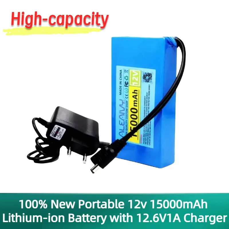 100% New Portable 12v 15000mAh Lithium-ion Battery Pack DC 12.6V 20Ah Battery with 12.6V1A Charger+DC Bus Head Wire
100% New Portable 12v 15000mAh Lithium-ion Battery Pack DC 12.6V 20Ah Battery with 12.6V1A Charger+DC Bus Head Wire
