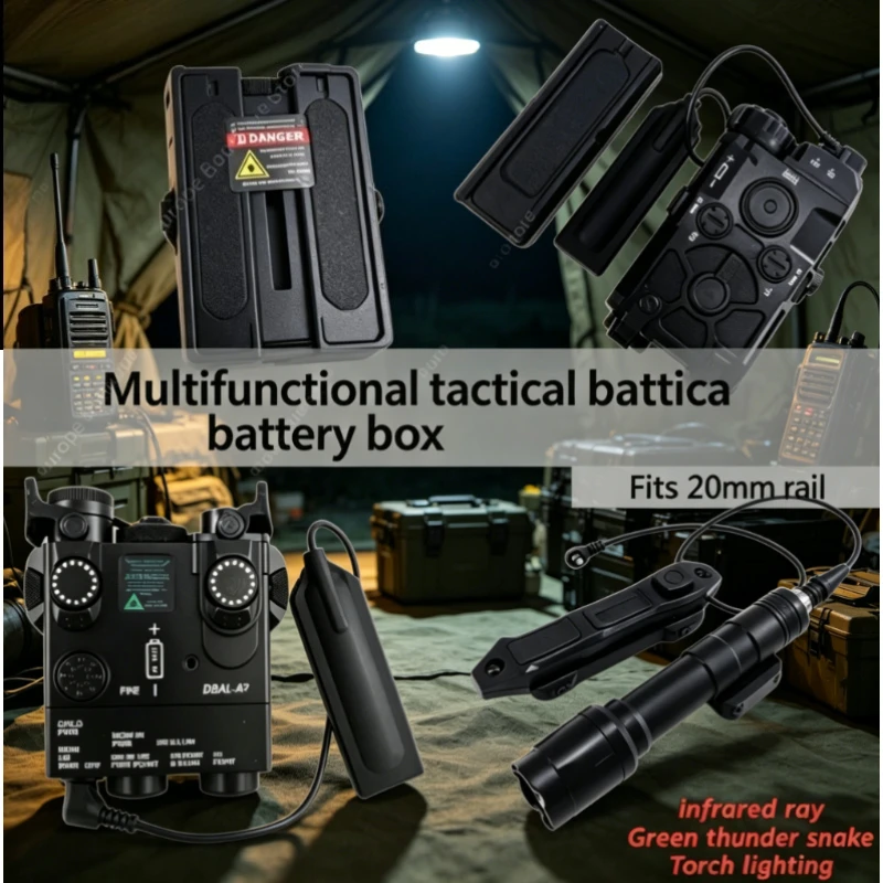 Durable PEQ-15 DBAL-A2 OGL Battery Box, Multi-Function Green Laser Strobe Flashlight, Tail Switch for Outdoor Use
Durable PEQ-15 DBAL-A2 OGL Battery Box, Multi-Function Green Laser Strobe Flashlight, Tail Switch for Outdoor Use