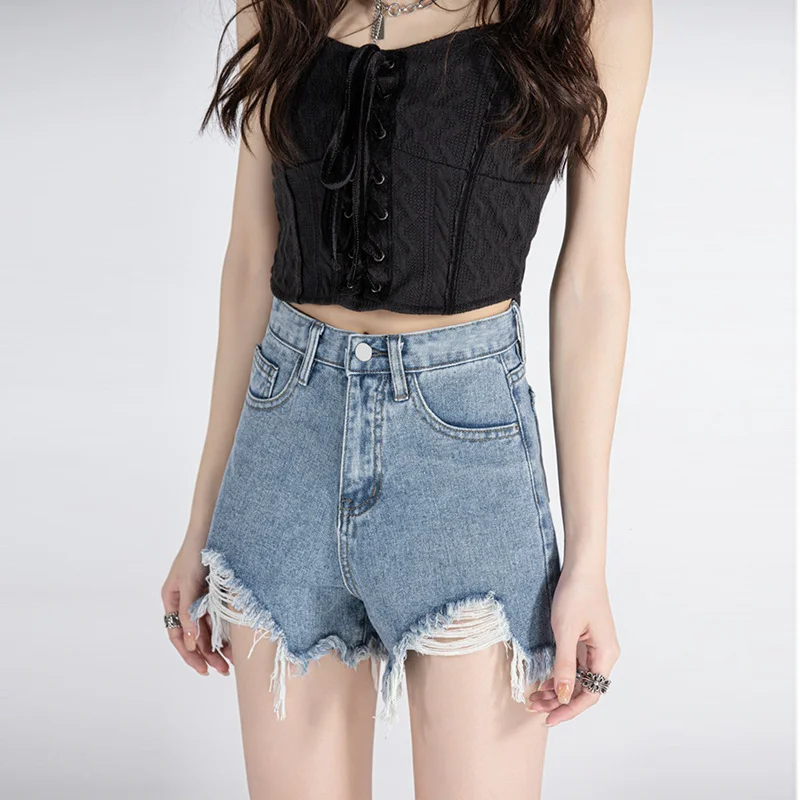 2025Y2k Retro Summer Wide-Leg Shorts For Women High-Waisted Short Jeans Retro Fashion Casual Cowboy Hole Denim Shorts Summer New
2025Y2k Retro Summer Wide-Leg Shorts For Women High-Waisted Short Jeans Retro Fashion Casual Cowboy Hole Denim Shorts Summer New
