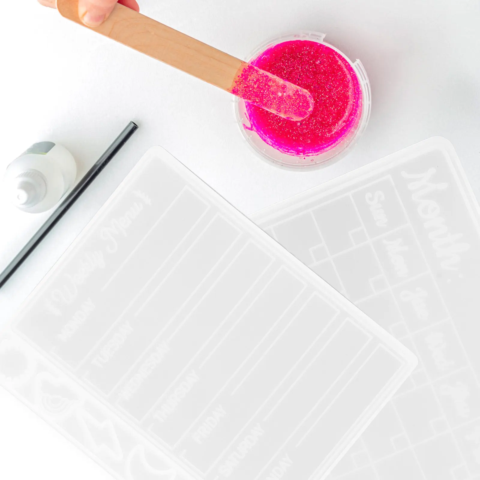 2Pcs DIY Calendar Silicone Mold Reusable for Weekly Monthly Daily Planner Boards Drip Glue Epoxy Resin Casting Mould Craft
2Pcs DIY Calendar Silicone Mold Reusable for Weekly Monthly Daily Planner Boards Drip Glue Epoxy Resin Casting Mould Craft