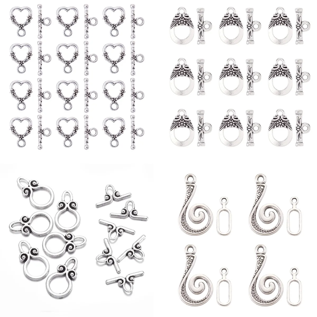 20sets Antique Silver Color Alloy Teardrop Round Heart Toggle Clasps for DIY Jewelry Making Accessories
20sets Antique Silver Color Alloy Teardrop Round Heart Toggle Clasps for DIY Jewelry Making Accessories