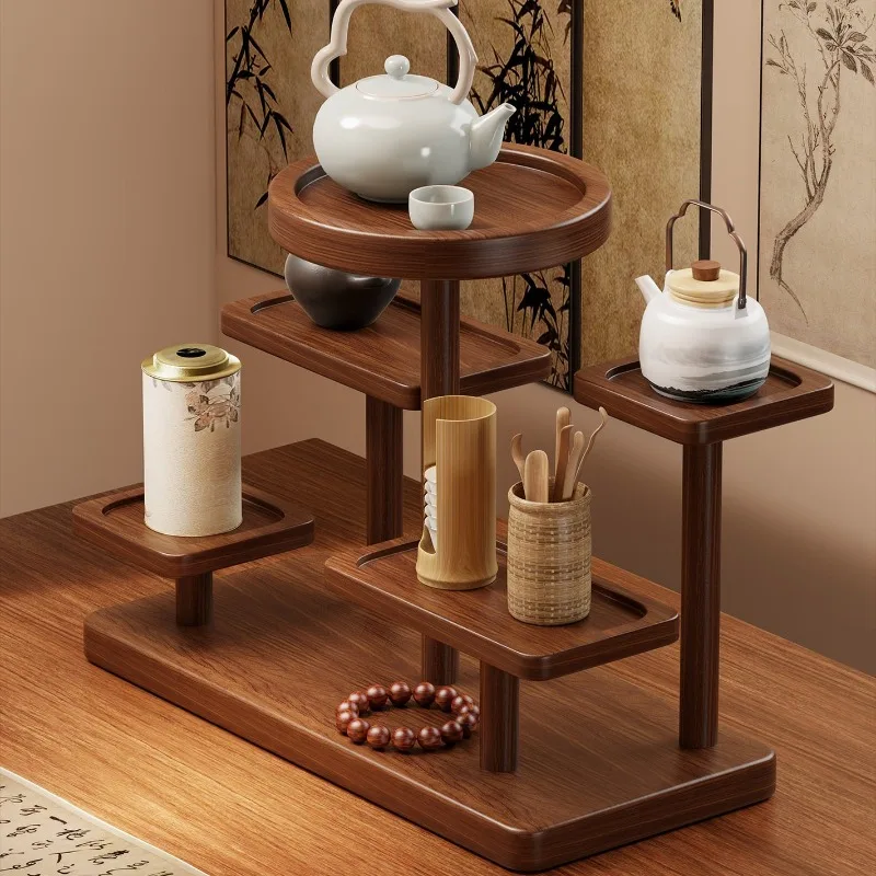Solid Wood Teapot Racks Retro Multifunctional Teacup Storage Racks Tea Set Display Rack Living Room Entrance Storage Holders
Solid Wood Teapot Racks Retro Multifunctional Teacup Storage Racks Tea Set Display Rack Living Room Entrance Storage Holders