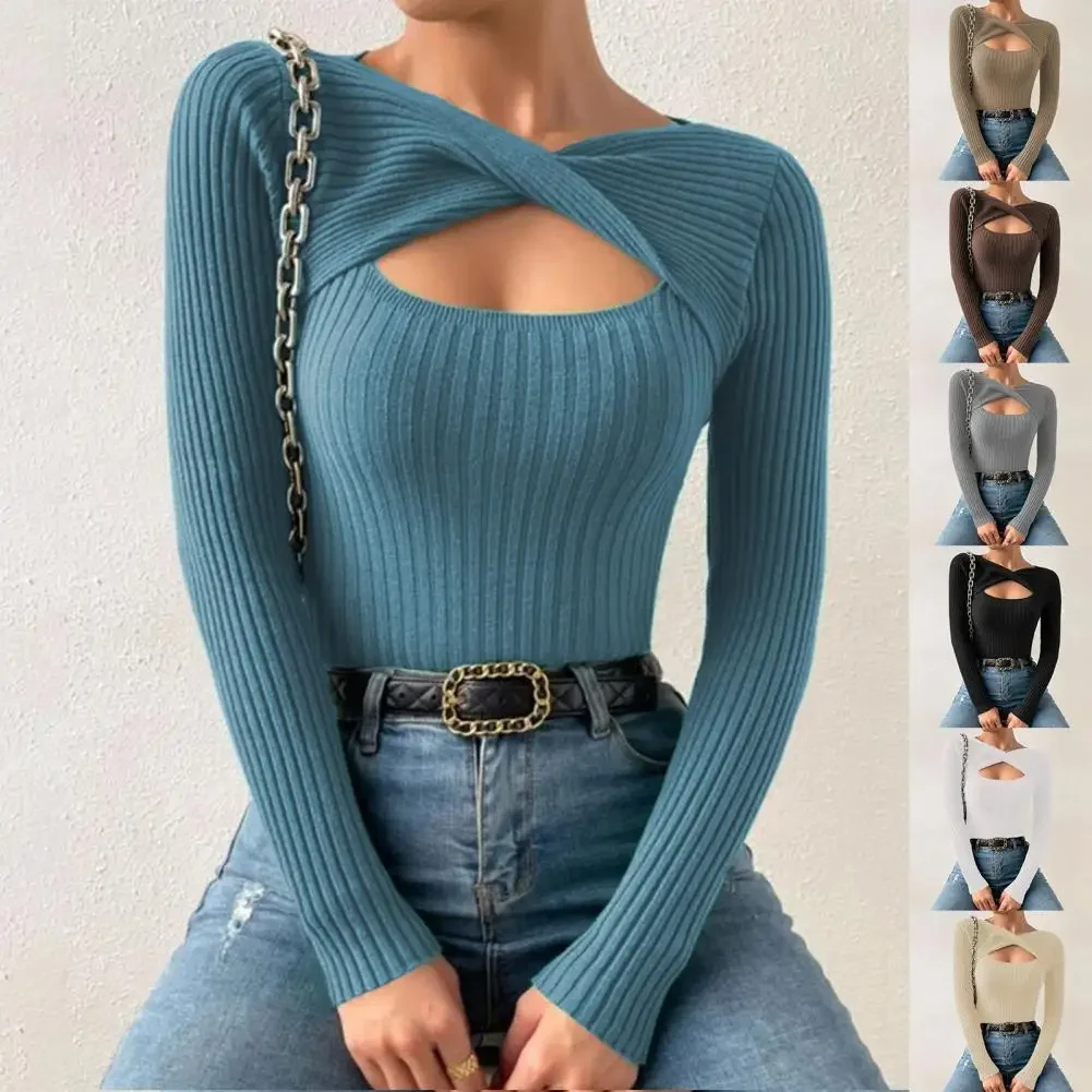 Women Autumn Top Hollow Out Soft Slim Fit Pullover Long Sleeves Warm Striped Texture Solid Color Spring Blouse Women Clothing
Women Autumn Top Hollow Out Soft Slim Fit Pullover Long Sleeves Warm Striped Texture Solid Color Spring Blouse Women Clothing