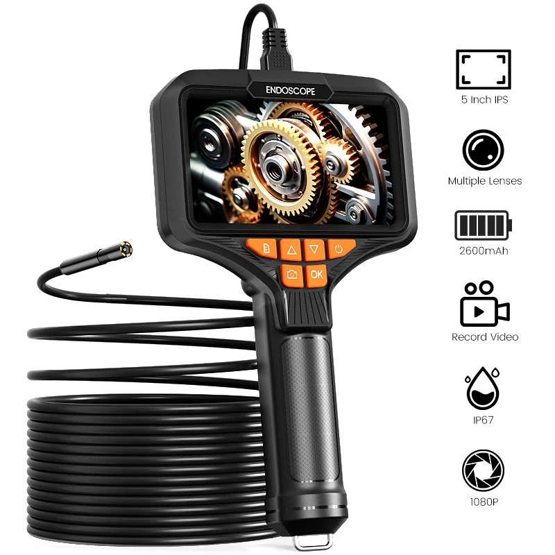 Handheld Endoscope 5'' IPS Screen Car Inspection Borescope USB Video Autofocus Camera Single Dual Triple Lens Waterproof LEDs
Handheld Endoscope 5'' IPS Screen Car Inspection Borescope USB Video Autofocus Camera Single Dual Triple Lens Waterproof LEDs