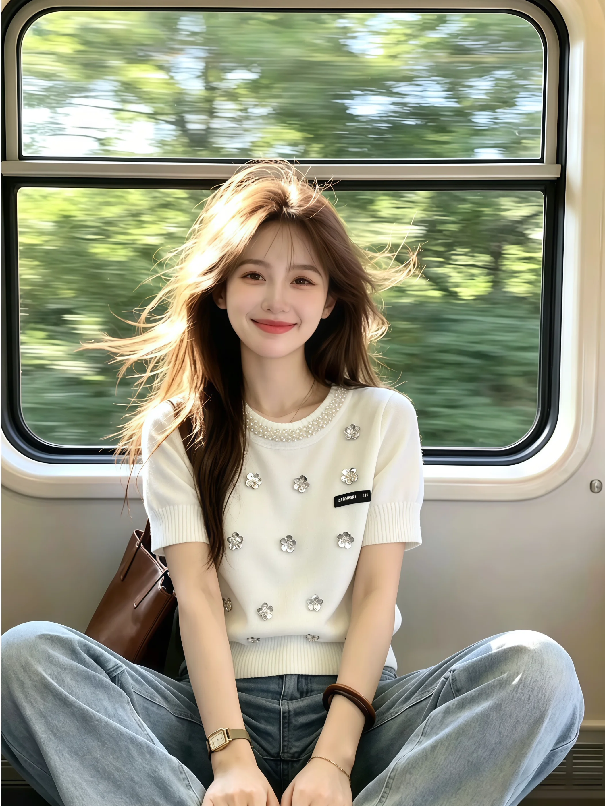 Delicate Beaded Flower Short Sleeve Knitted Top Women's Summer New Style Self-Preserving Gentle Wind Korean Version Straight Cut
Delicate Beaded Flower Short Sleeve Knitted Top Women's Summer New Style Self-Preserving Gentle Wind Korean Version Straight Cut
