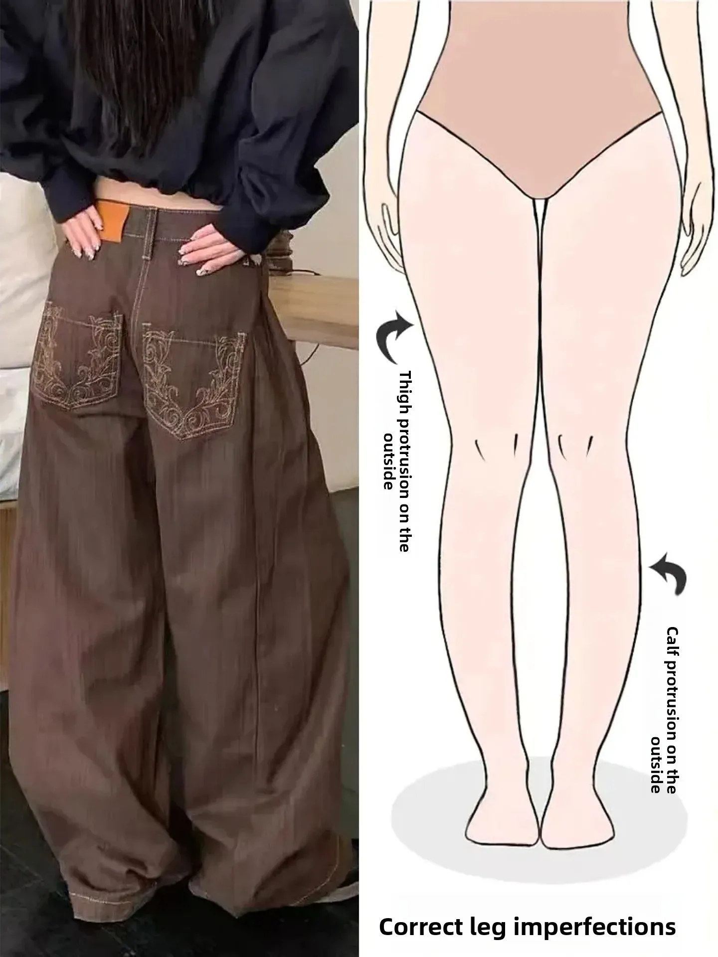 Retro American Embroidered Loose Women's Jeans High Street Style Pear Body Shape Wide Leg Pants Casual mid High Waist
Retro American Embroidered Loose Women's Jeans High Street Style Pear Body Shape Wide Leg Pants Casual mid High Waist