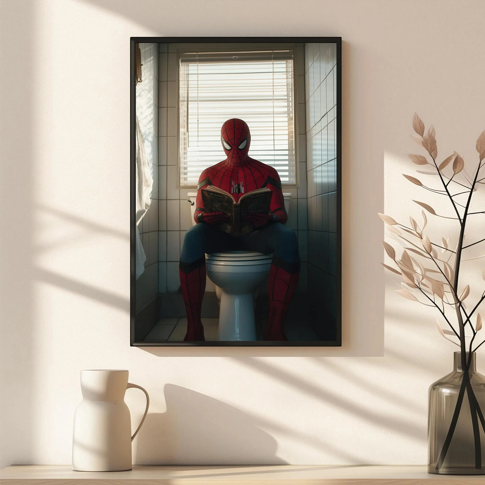 Spiderman funny poster Spiderman bathroom print Disney fan gift funny bathroom wall painting bathroom decoration men's gift
Spiderman funny poster Spiderman bathroom print Disney fan gift funny bathroom wall painting bathroom decoration men's gift