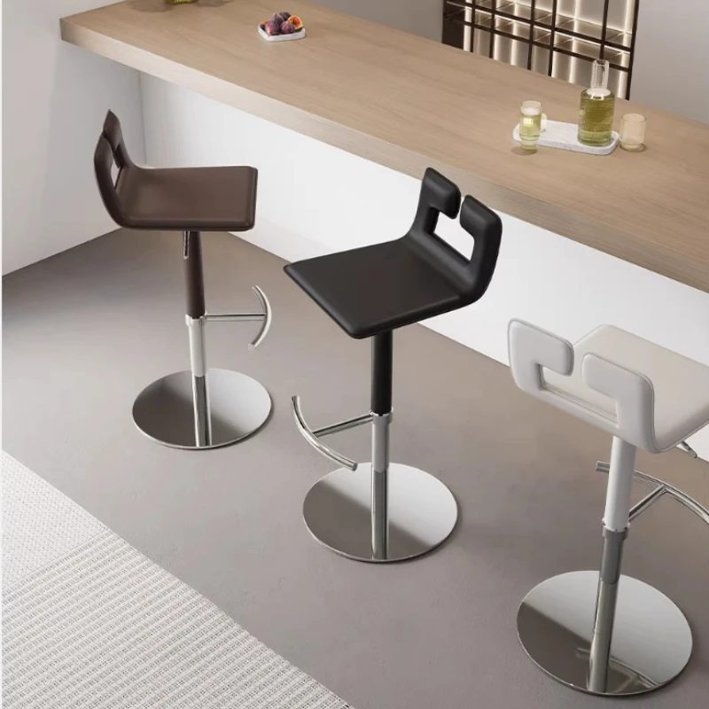Designer Height-adjustable Bar Stool, Italian-style Light Luxury Stainless Steel Bar Stools Bauhaus Reception Swivel Bar Stool
Designer Height-adjustable Bar Stool, Italian-style Light Luxury Stainless Steel Bar Stools Bauhaus Reception Swivel Bar Stool