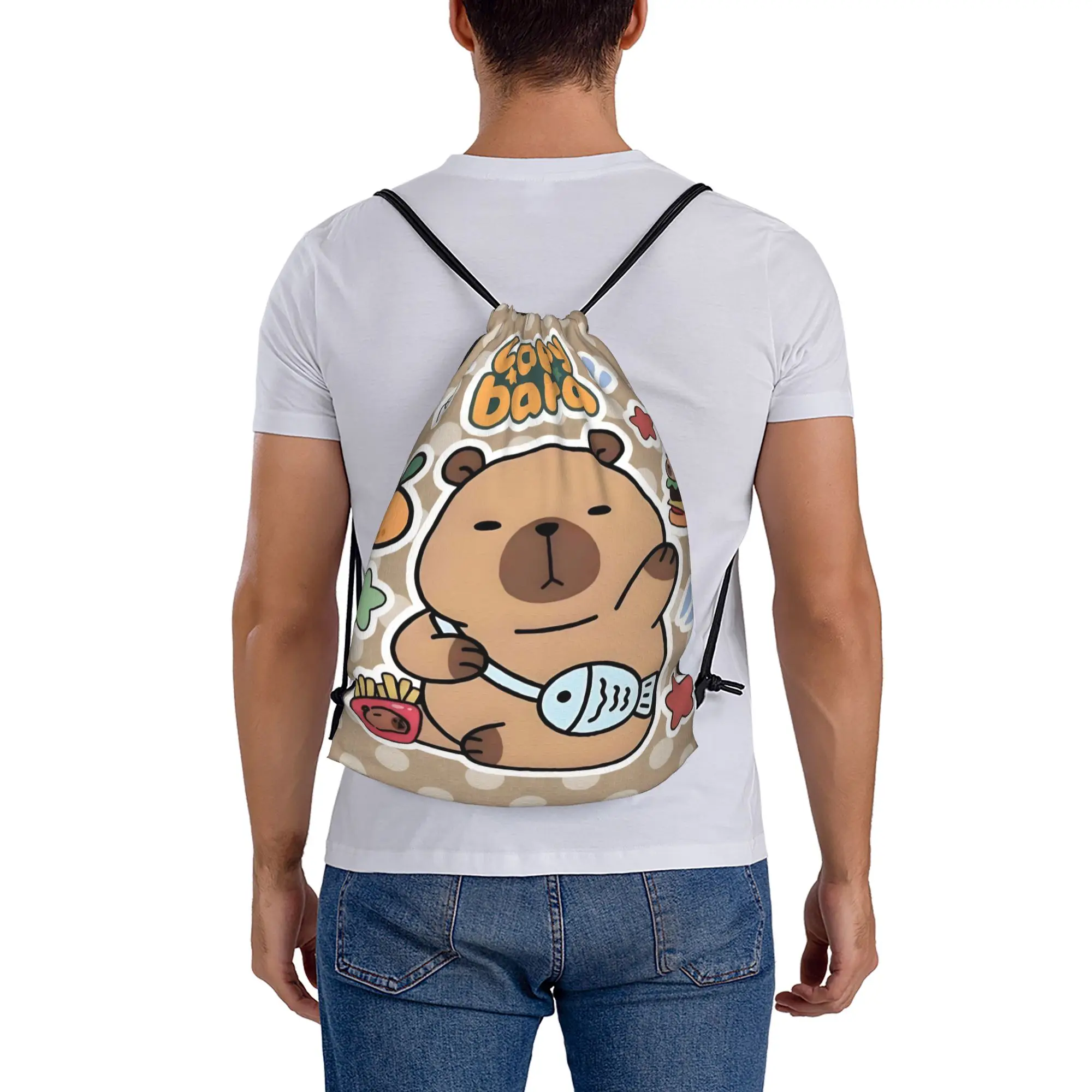 Capybara Cartoon Backpack Foldable Vintage Football Gym Custom Sackpack String Bags
Capybara Cartoon Backpack Foldable Vintage Football Gym Custom Sackpack String Bags