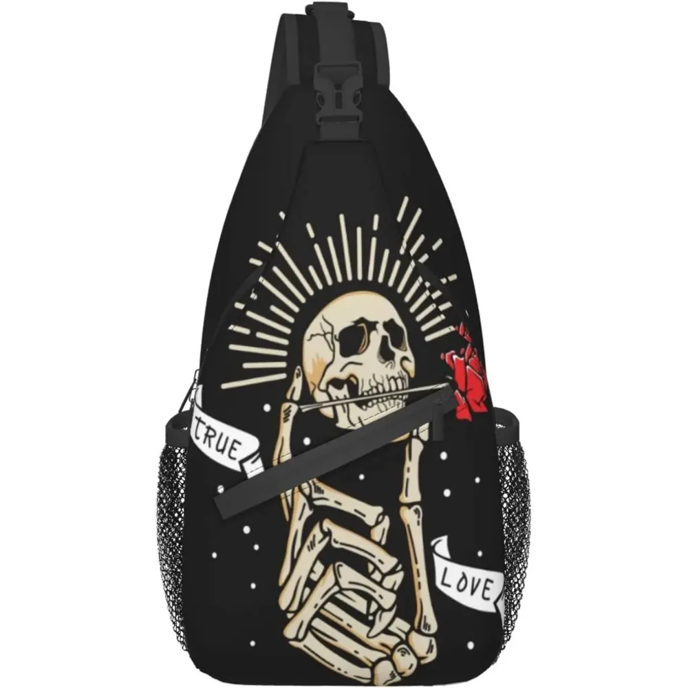 Sling Bag Skeleton Hand Skull Rose Flower Hiking Daypack Crossbody Shoulder Backpack Travel Chest Pack for Men Women
Sling Bag Skeleton Hand Skull Rose Flower Hiking Daypack Crossbody Shoulder Backpack Travel Chest Pack for Men Women