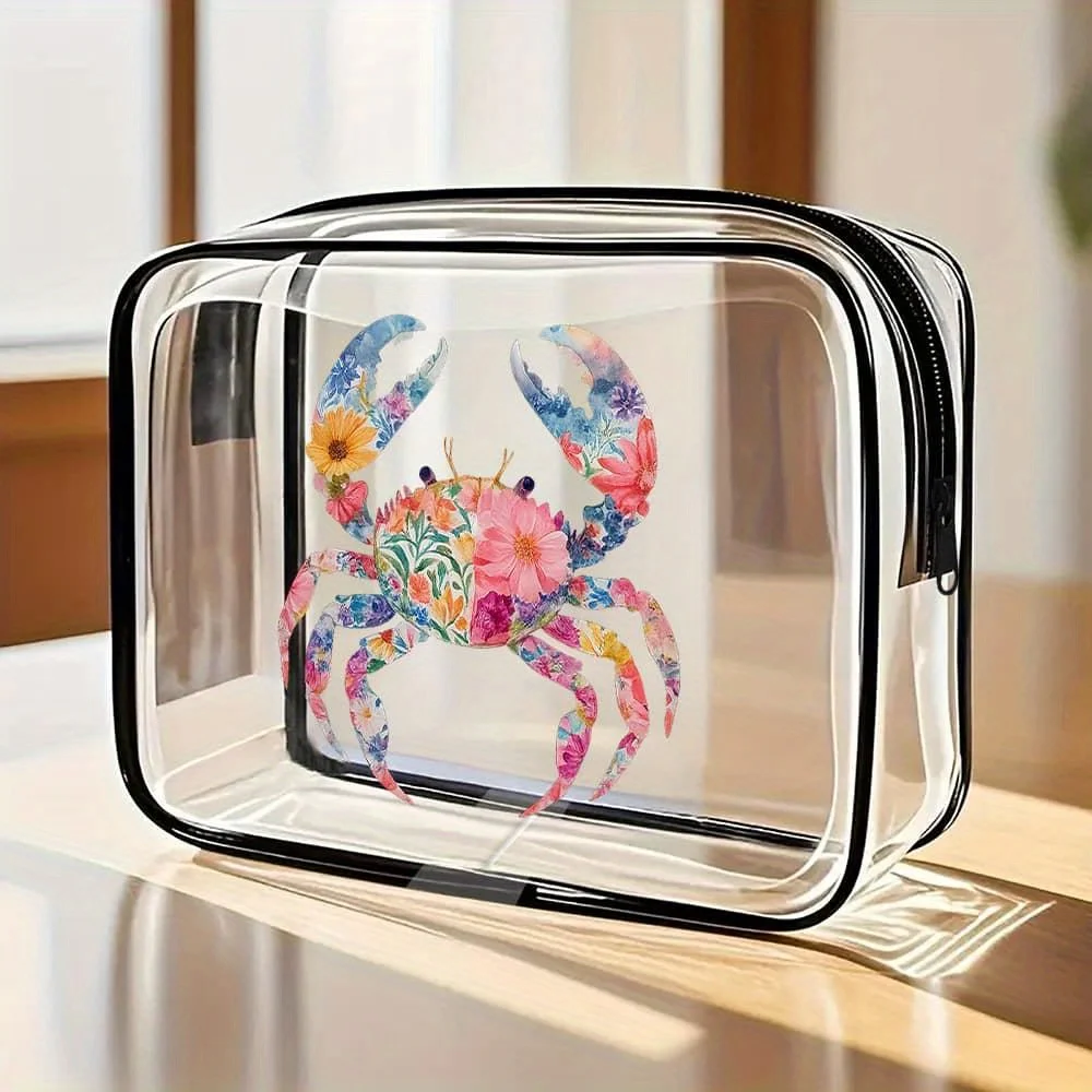 Women S Floral Crab Makeup Bag Clear Cosmetic Organizer with Pink Compact Travel Purse for Beach Pool Vacation Lightweight Bags
Women S Floral Crab Makeup Bag Clear Cosmetic Organizer with Pink Compact Travel Purse for Beach Pool Vacation Lightweight Bags