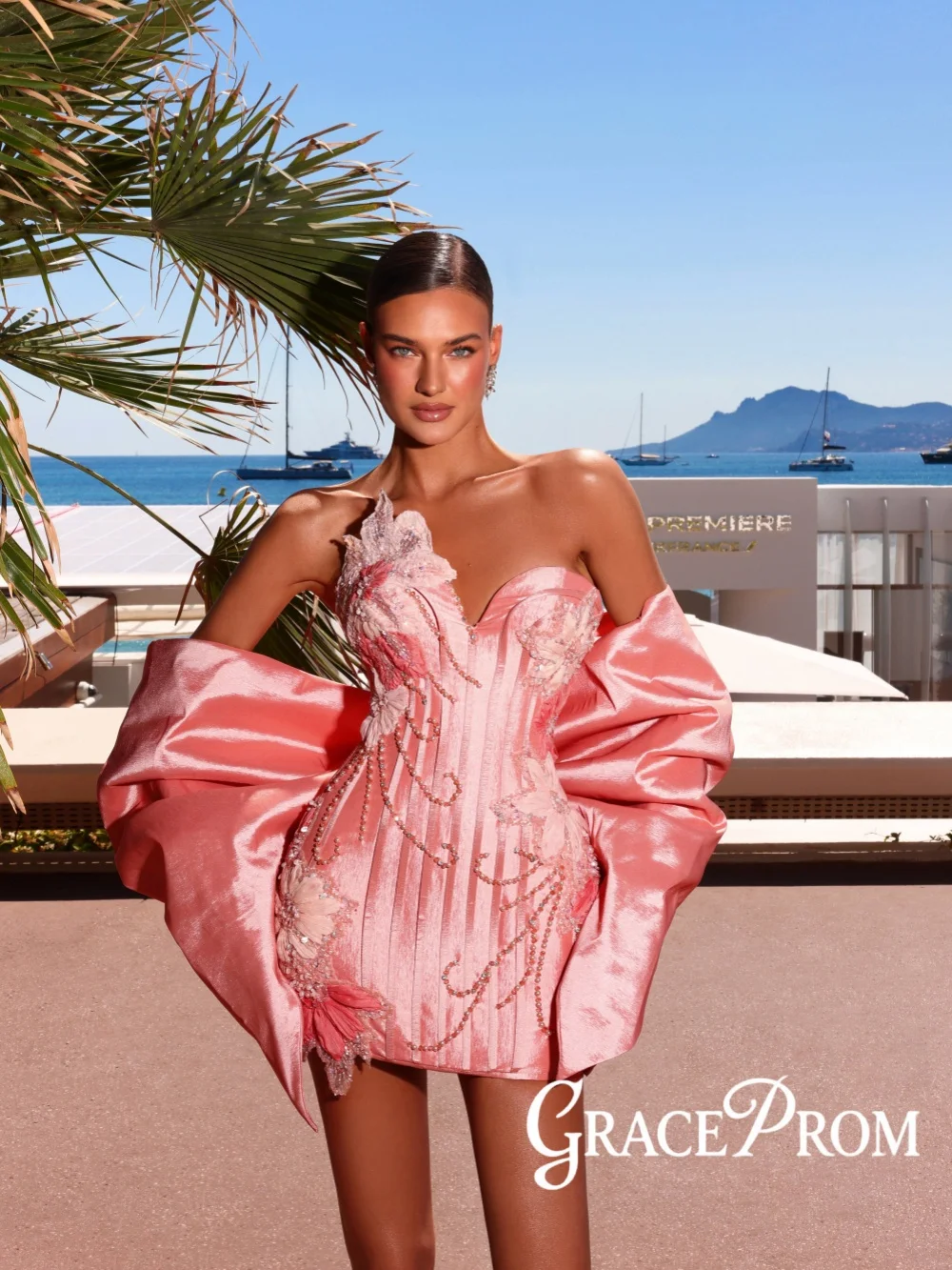 Pink Glitter Pearls Mini Evening Dress With Shawl Romantic Sweetheart Neck Wedding Party Gown Customized Elegant Cocktail Gowns
Pink Glitter Pearls Mini Evening Dress With Shawl Romantic Sweetheart Neck Wedding Party Gown Customized Elegant Cocktail Gowns