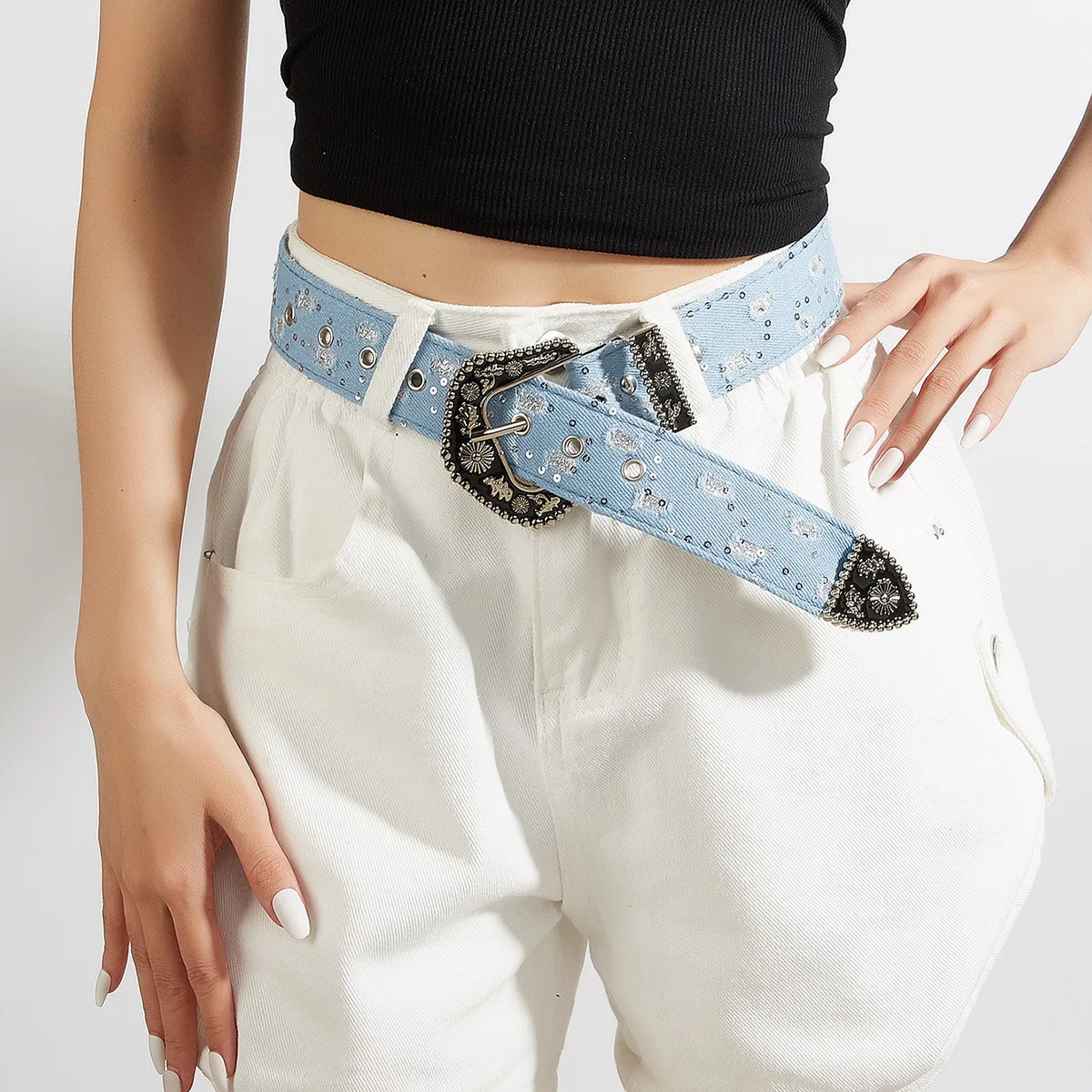 Women buckle denim belt Lady YK2 gun ancient retro Waistband punk alloy PU pin buckle models ins wind fashion trouser belt
Women buckle denim belt Lady YK2 gun ancient retro Waistband punk alloy PU pin buckle models ins wind fashion trouser belt