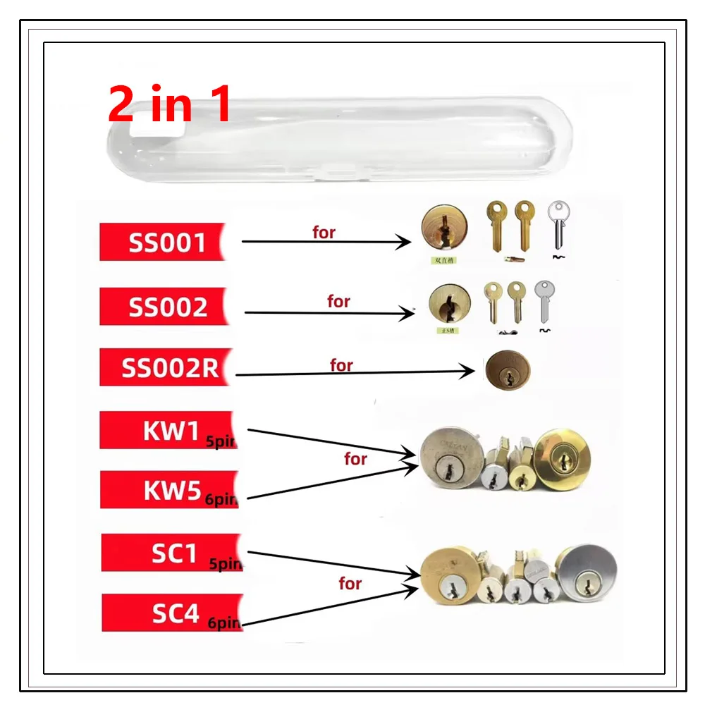 Lishi 2 in 1 Tool SS001 SS002 SS002R pro R52 KW1 KW5 SC1 SC4 SC20 M1/MS2 AM5 R52L Locksmith Tools for Door Civil Locks
Lishi 2 in 1 Tool SS001 SS002 SS002R pro R52 KW1 KW5 SC1 SC4 SC20 M1/MS2 AM5 R52L Locksmith Tools for Door Civil Locks