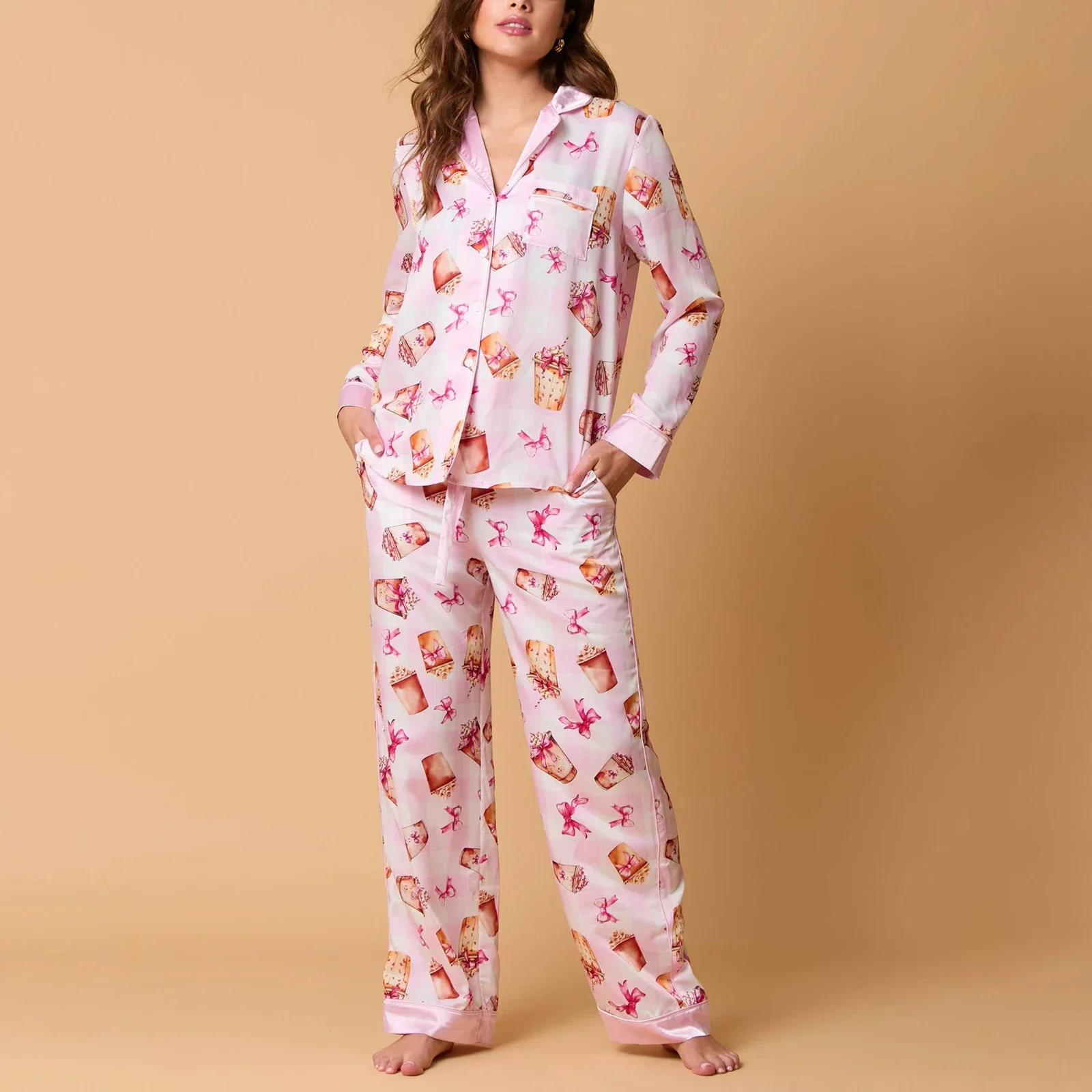 Women Fall Winter Pajamas Lounge Set Print Long Sleeve Shirts Tops and Pants Clothes Loungewear
Women Fall Winter Pajamas Lounge Set Print Long Sleeve Shirts Tops and Pants Clothes Loungewear