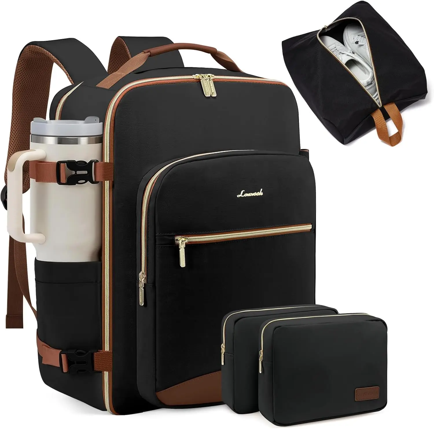 40L Large Travel Backpack for Women Men, 17 Inch Carry on Backpack for Traveling on Airplane, Personal Item Bag Airline Approved, Business Causal Weekender Backpack, Black-Brown
40L Large Travel Backpack for Women Men, 17 Inch Carry on Backpack for Traveling on Airplane, Personal Item Bag Airline Approved, Business Causal Weekender Backpack, Black-Brown
