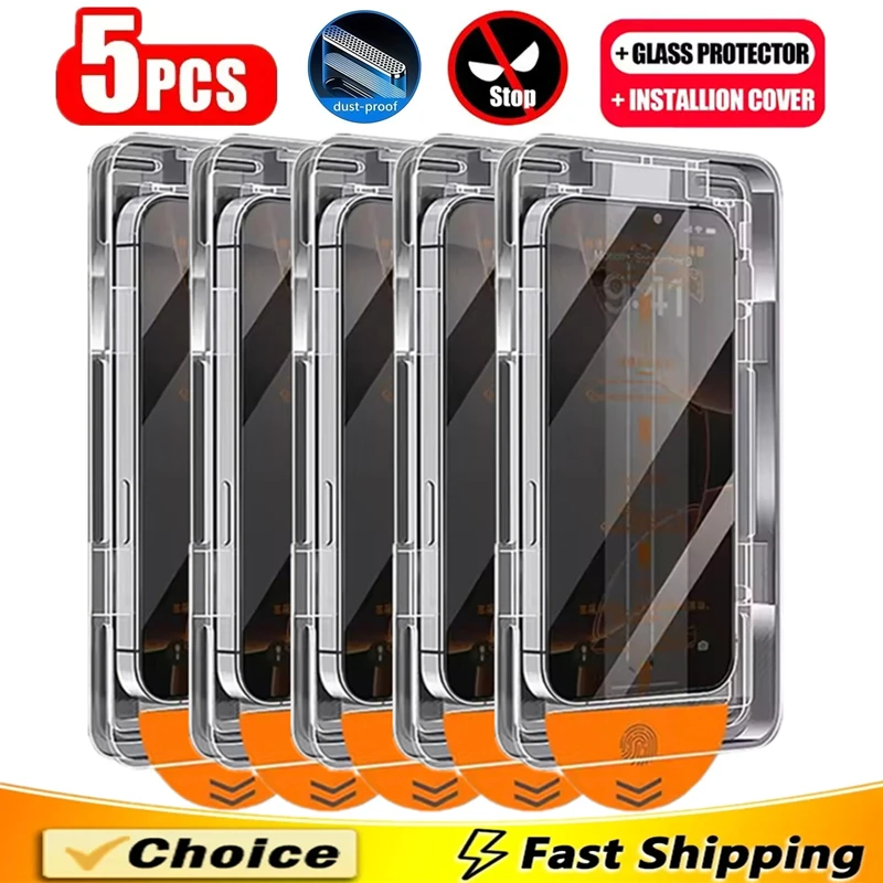 5Pcs Oleophobic Dust Proof Installation Privacy Screen Protector For iPhone 17 15 14 13 12 11 16 Pro Max XS XR X 7 8 Plus Glass
5Pcs Oleophobic Dust Proof Installation Privacy Screen Protector For iPhone 17 15 14 13 12 11 16 Pro Max XS XR X 7 8 Plus Glass