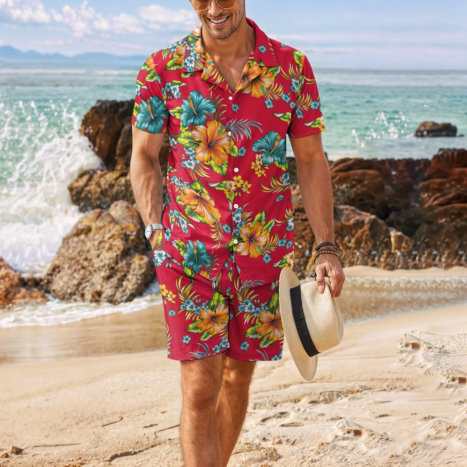 2. Men's Palm Tree Tropical Degree 3D Printed Hawaiian Shirt and Shorts Set Casual Fashion Short Sleeve Shirt Set for Relaxed Lo
2. Men's Palm Tree Tropical Degree 3D Printed Hawaiian Shirt and Shorts Set Casual Fashion Short Sleeve Shirt Set for Relaxed Lo