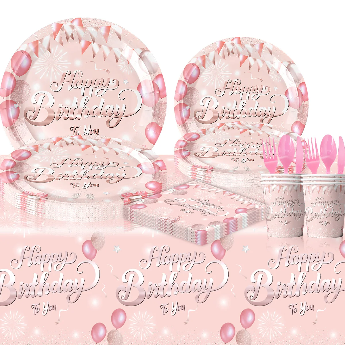 New pink diamond Theme Party supplies Birthday decoration Disposable party cutlery set
New pink diamond Theme Party supplies Birthday decoration Disposable party cutlery set