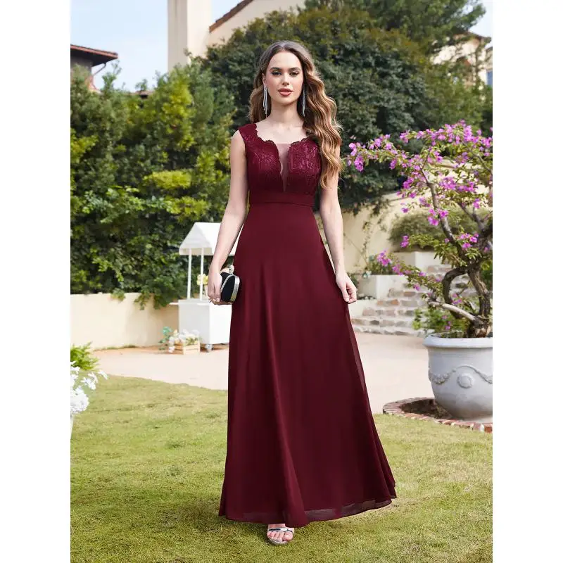 Sexy Chest Sheer Evening Dresses Chiffon A-Line Floral Lace Appliques Scoop Collar Sleeveless Empire Prom Dress Women Long Gowns
Sexy Chest Sheer Evening Dresses Chiffon A-Line Floral Lace Appliques Scoop Collar Sleeveless Empire Prom Dress Women Long Gowns