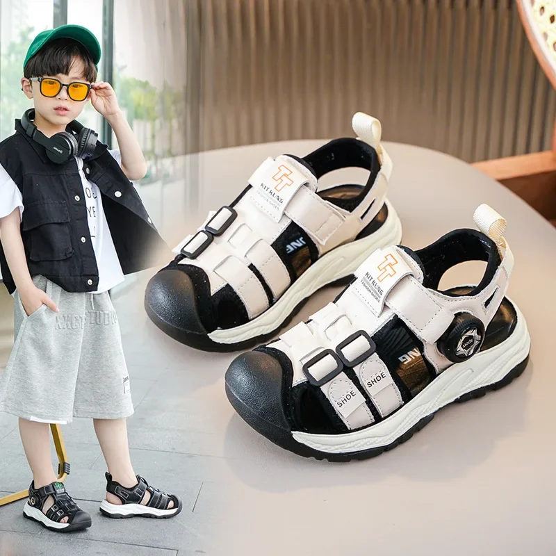 Спортивные сандалии для мальчиков, новинка 2024, летние дышащие детские повседневные сандалии с защитой от столкновений, нескользящая детская пляжная обувь на мягкой подошве
Спортивные сандалии для мальчиков, новинка 2024, летние дышащие детские повседневные сандалии с защитой от столкновений, нескользящая детская пляжная обувь на мягкой подошве