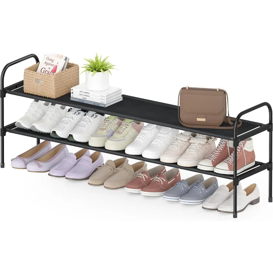 2 Tier Long Shoe Rack for Closet Screw Fastened Plastic Connector Shoe Storage Organizer NonWoven Fabric Metal Shoe Shelf Holds
2 Tier Long Shoe Rack for Closet Screw Fastened Plastic Connector Shoe Storage Organizer NonWoven Fabric Metal Shoe Shelf Holds