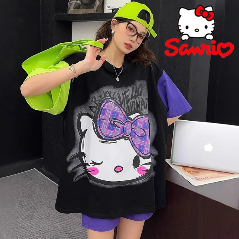 Sanrio Hello Kitty T-shirt Cartoon Women's Creative Graffiti Color Blocked Short Sleeve Y2K Summer Fashion Loose Streetwear Gift
Sanrio Hello Kitty T-shirt Cartoon Women's Creative Graffiti Color Blocked Short Sleeve Y2K Summer Fashion Loose Streetwear Gift