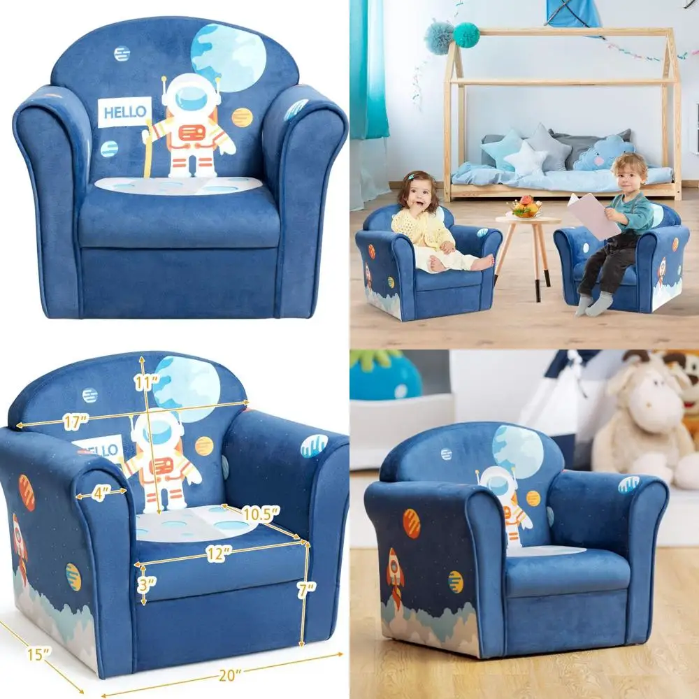 Children's Sofa with Spaceman Pattern, Toddler Armchair, Sturdy Wood, Ideal for Ages 1-5, Unisex Gift
Children's Sofa with Spaceman Pattern, Toddler Armchair, Sturdy Wood, Ideal for Ages 1-5, Unisex Gift