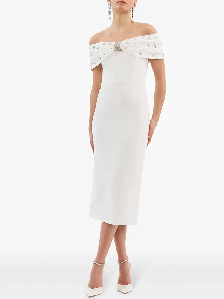 Sexy Off The Shoulder Diamond Beaded Midi Dress Women Black White Slash Neck Embellished Bodycon Dresses Evening Party Cocktail
Sexy Off The Shoulder Diamond Beaded Midi Dress Women Black White Slash Neck Embellished Bodycon Dresses Evening Party Cocktail