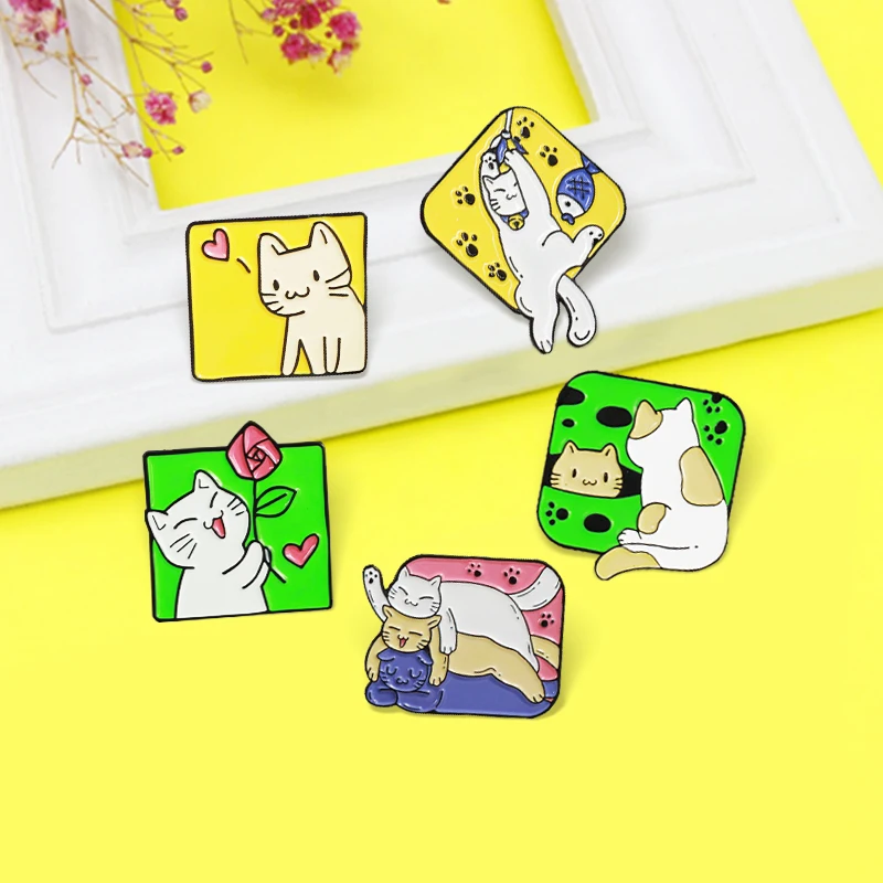 Enamel Pin Rose Love Fishing Sleep Play games Cats Club Kitten Brooch Lapel Badge Jewelry for Kid Friend Colorful Cat Animal
Enamel Pin Rose Love Fishing Sleep Play games Cats Club Kitten Brooch Lapel Badge Jewelry for Kid Friend Colorful Cat Animal