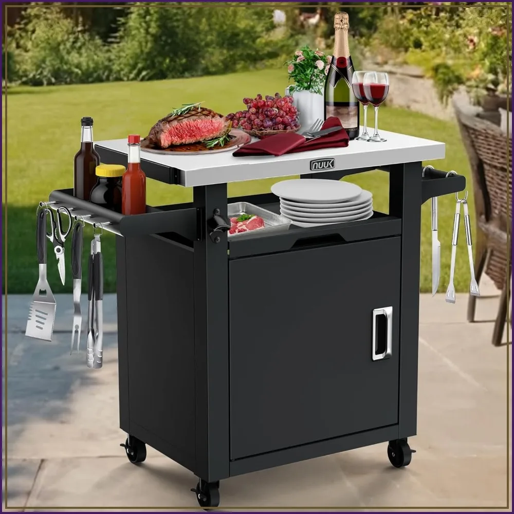 Outdoor Grill Table with Storage Cabinet, Stainless Steel Top Kitchen Island, Rolling Prep Station for BBQ and Backyard
Outdoor Grill Table with Storage Cabinet, Stainless Steel Top Kitchen Island, Rolling Prep Station for BBQ and Backyard
