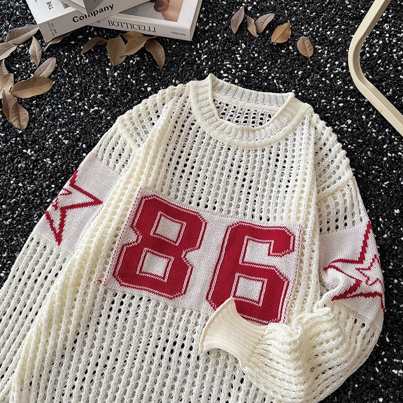 Ретро-американский вязаный свитшот с ажурным узором, легкий, свободный, дышащий, для мужчин, летняя верхняя одежда
Ретро-американский вязаный свитшот с ажурным узором, легкий, свободный, дышащий, для мужчин, летняя верхняя одежда